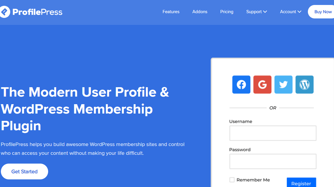 Membership site and Profile management using profilePress