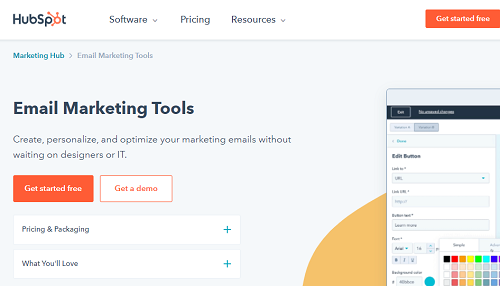 Hubspot email marketing tools