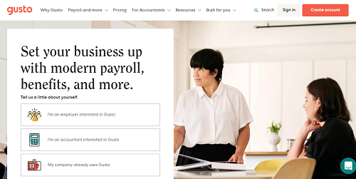 Best payroll management software Gusto