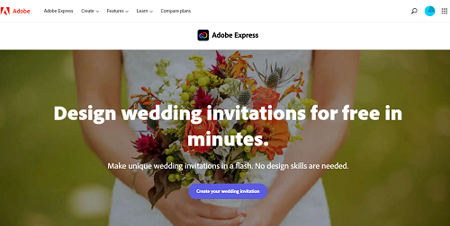 Best wedding invitation card make Adobe Express