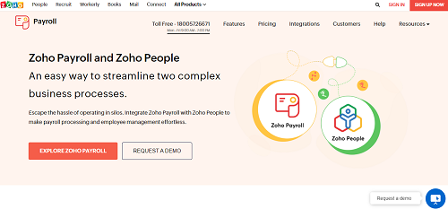 Zoho payroll - Best payroll software for small business